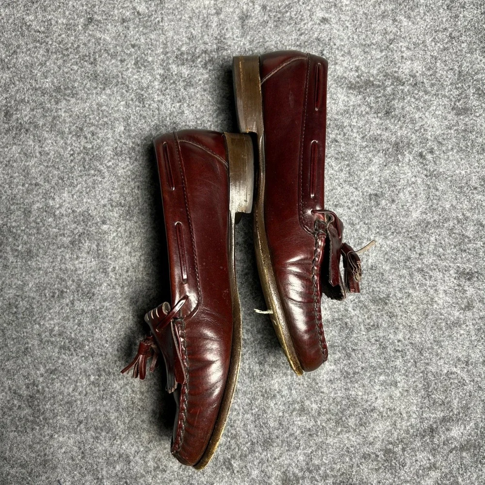 Florsheim Imperial Burgundy Leather Kiltie Tassel Loafers Mens Size 8.5 D